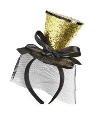 Guld glimmer mini hat