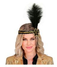 Guld hårbånd med stjerne og fjer Happy New Year