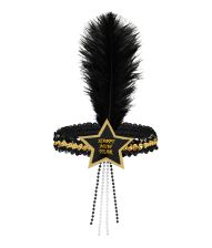 Guld hårbånd med stjerne og fjer Happy New Year