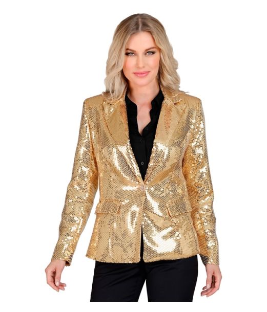 Guld pailletjakke til kvinder