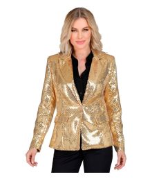 Guld pailletjakke til kvinder