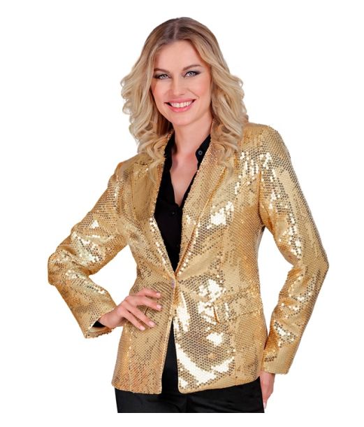 Guld pailletjakke til kvinder
