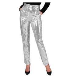 Sølv pailletbukser, dame