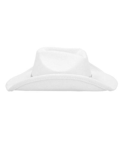 Hvid cowboyhat med sølv hjerter