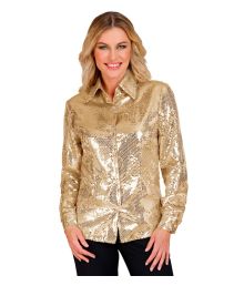 Guld pailletskjorte, dame