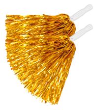 Guld pom poms, 2 stk