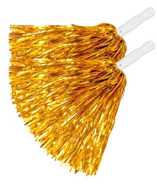 Guld pom poms, 2 stk