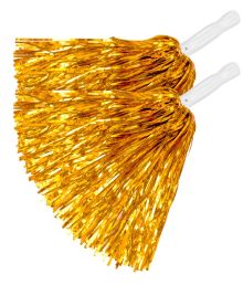 Guld pom poms, 2 stk