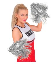 Sølv pom poms, 2 stk