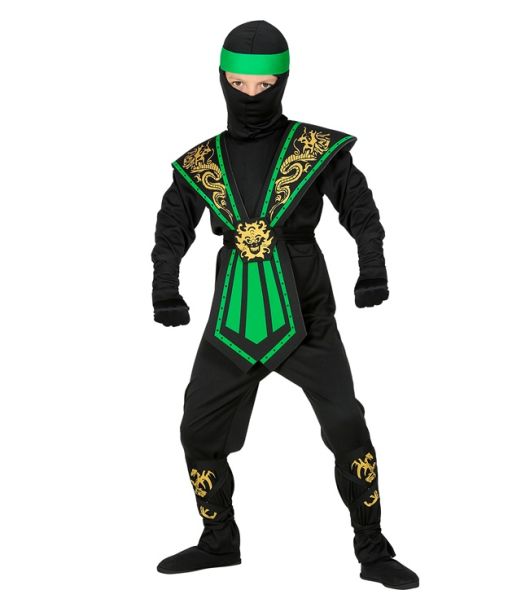 Grøn kombat ninja kostume