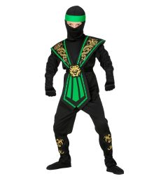 Grøn kombat ninja kostume