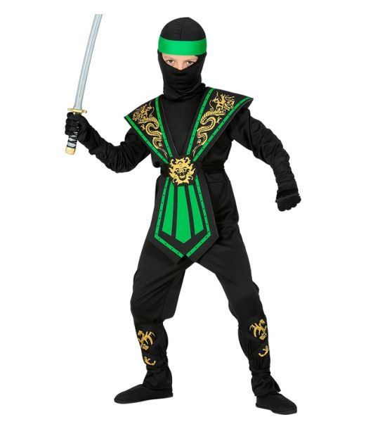 Grøn kombat ninja kostume
