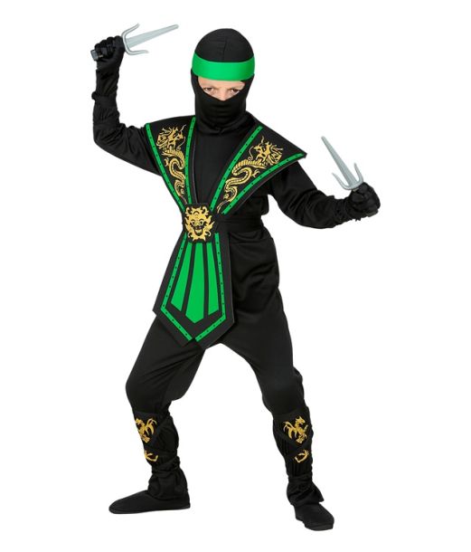 Grøn kombat ninja kostume