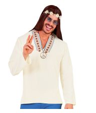 Beige Hippie bluse til mænd