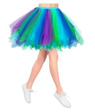 Blå, lilla og grøn tylskørt