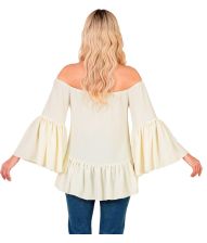 Beige hippie bluse til kvinder