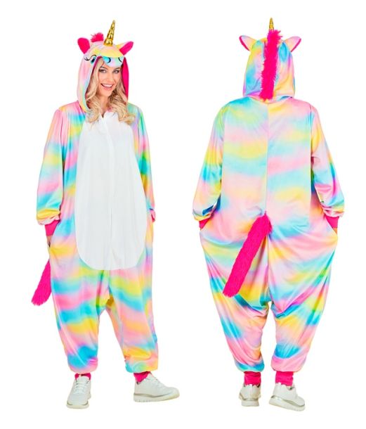 Regnbue enhjørning kostume til voksne