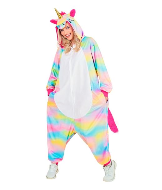 Regnbue enhjørning kostume til voksne
