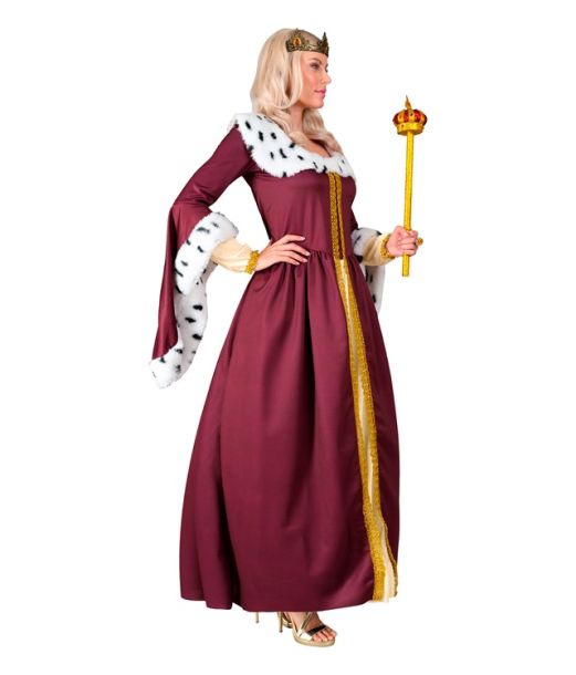 Vinrødt dronning kjole