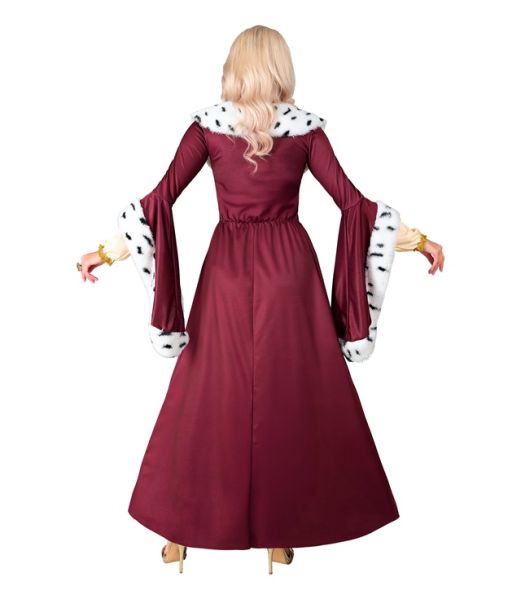 Vinrødt dronning kjole