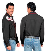 Sort rodeo cowboyskjorte