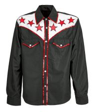 Sort rodeo cowboyskjorte