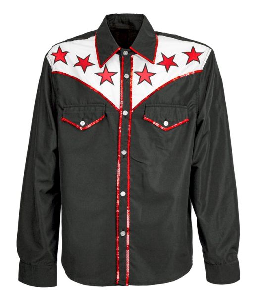 Sort rodeo cowboyskjorte