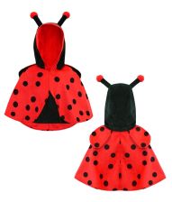 Mariehøne poncho til småbørn