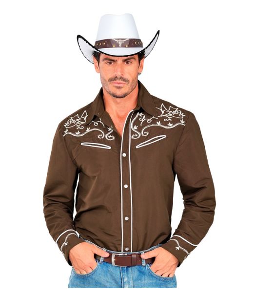 Brun cowboy skjorte