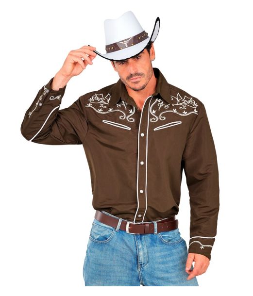 Brun cowboy skjorte