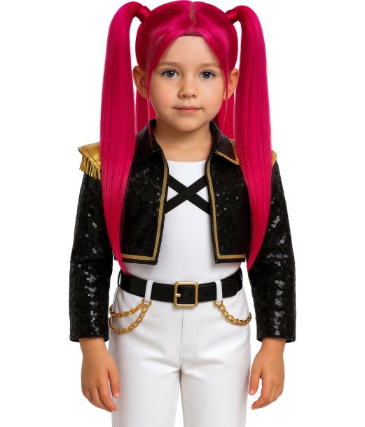 K-Pop paryk pink, barn