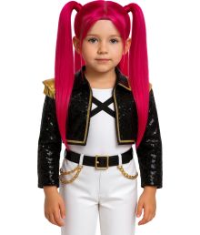 K-Pop paryk pink, barn