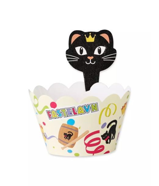 Fastelavn cupcake wrapper, 8 stk