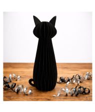 Sort papirvæv kat, 30 cm