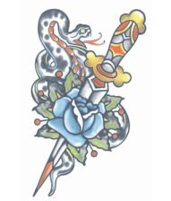 Tatovering med slage og kniv