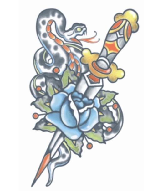 Tatovering med slage og kniv