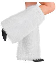 Hvid pels benvarmere