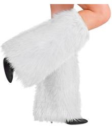 Hvid pels benvarmere