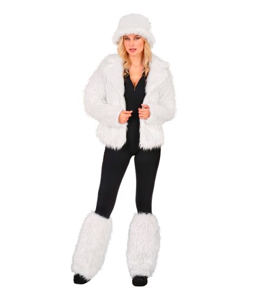 Hvid pels benvarmere