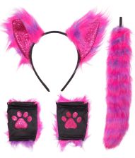 Neon pink og lilla kattesæt