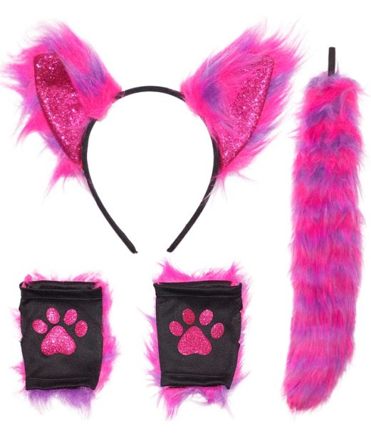 Neon pink og lilla kattesæt