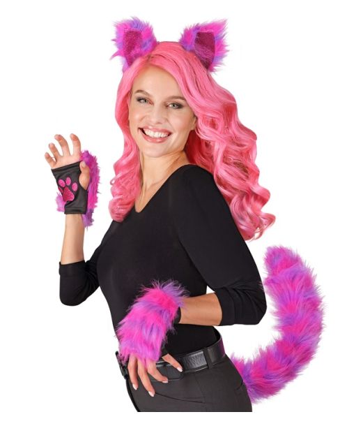 Neon pink og lilla kattesæt