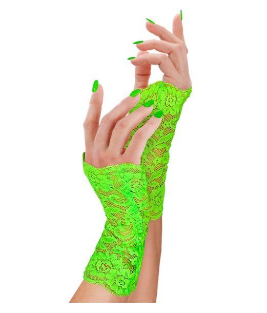 Neongrønne blonde handsker