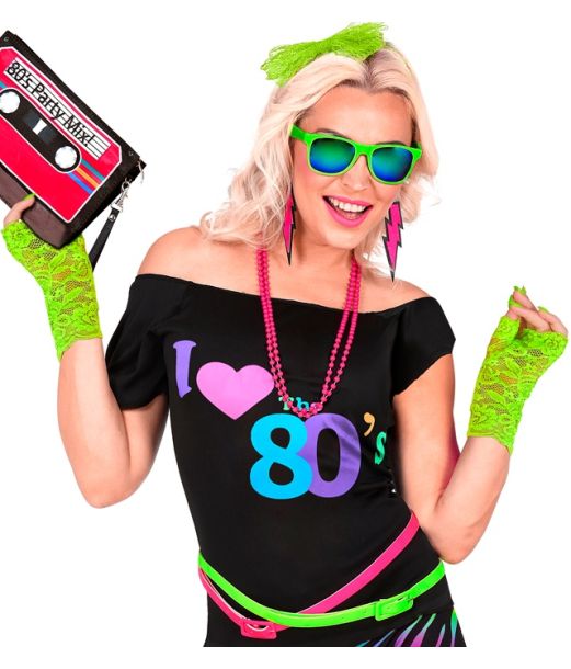 Neongrønne blonde handsker