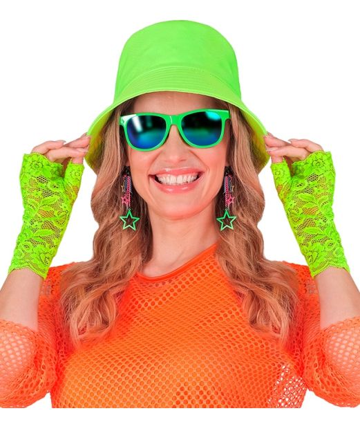 Neongrønne blonde handsker