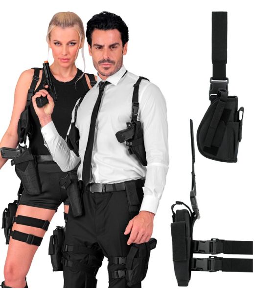 Sort pistol benhylster