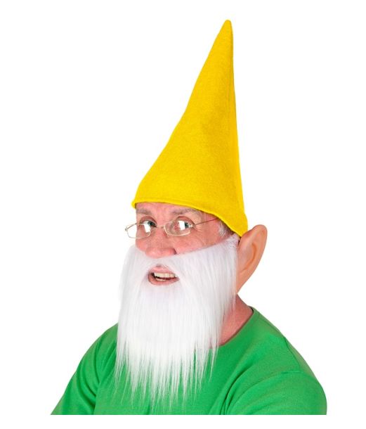 Gul nissehue med skæg og ører