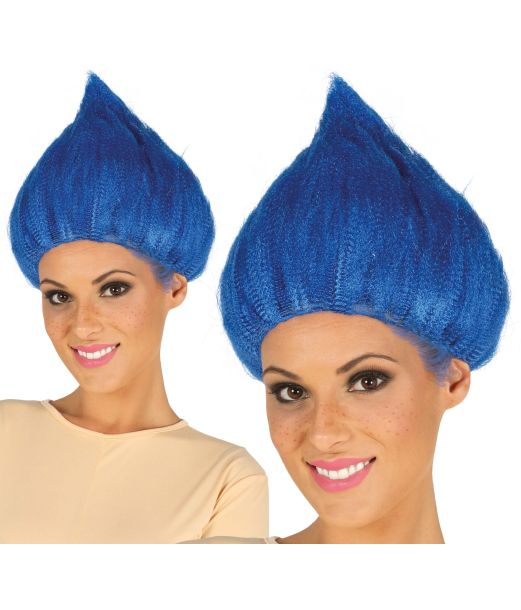 Blå Trolls paryk til voksne.