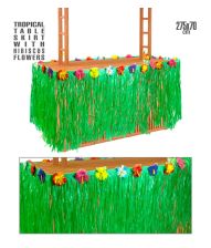 Grøn tropisk bordskørt til hawaii fest