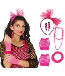 Pink 80er udklædningssæt